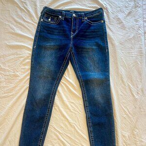 True Religion Mid-Rise Flap Pocket Jeans Women's Contrast Stitch Jennie Style